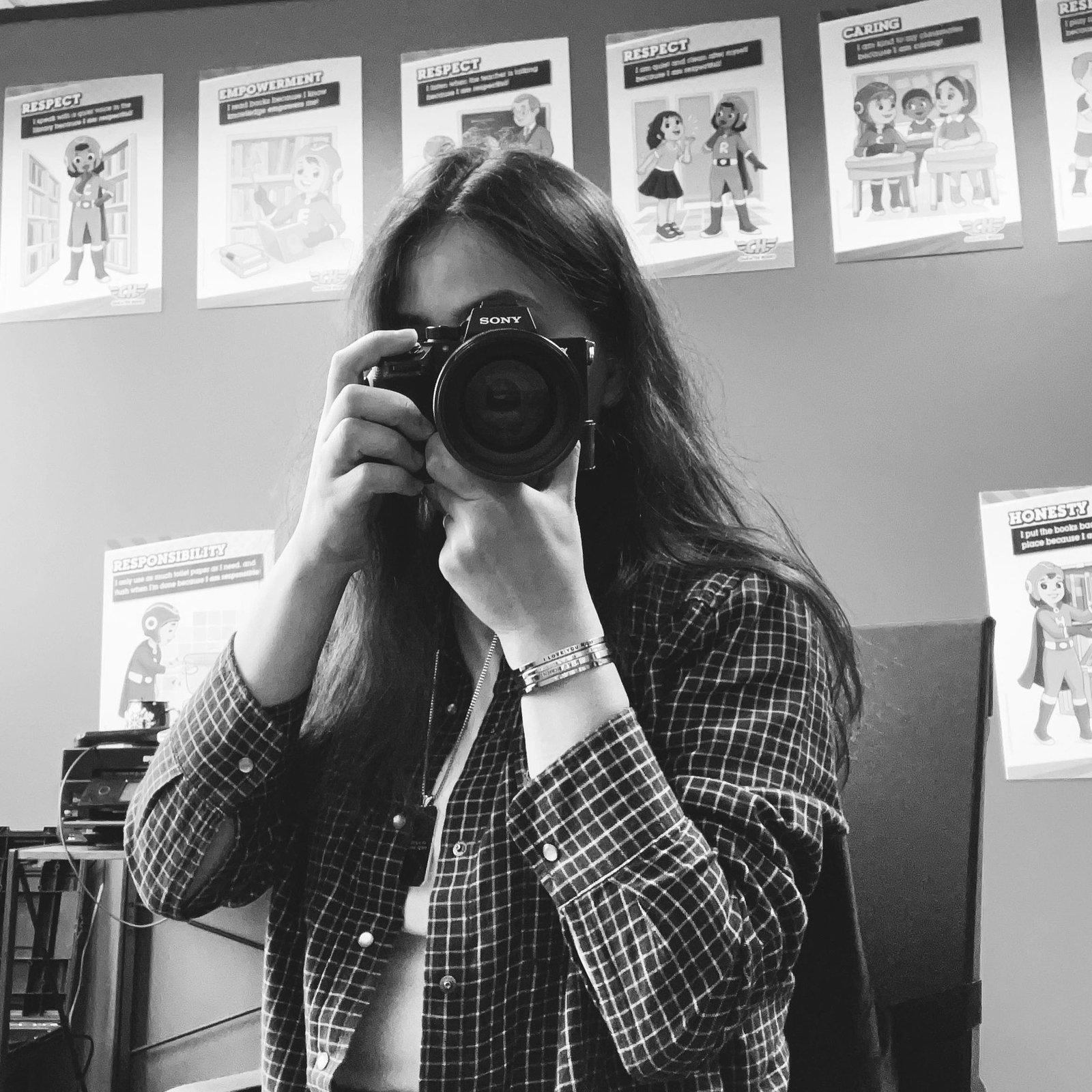 Aytan holding her camera